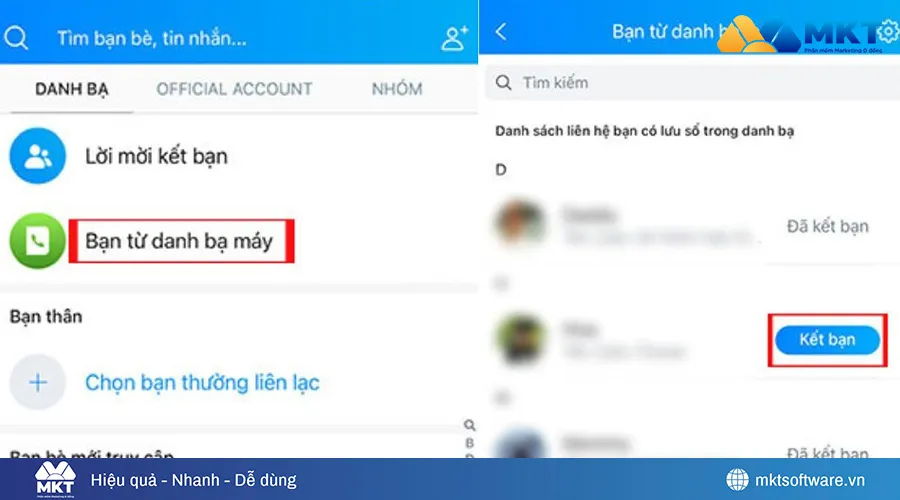 Cách tìm và kết bạn Zalo qua SĐT trong danh bạ