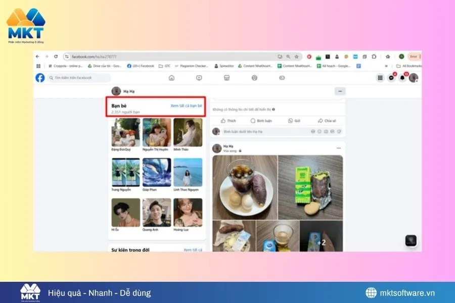 Nhấn vào tab “Bạn bè” Cách lọc bạn bè Facebook không tương tác nhanh và an toàn
