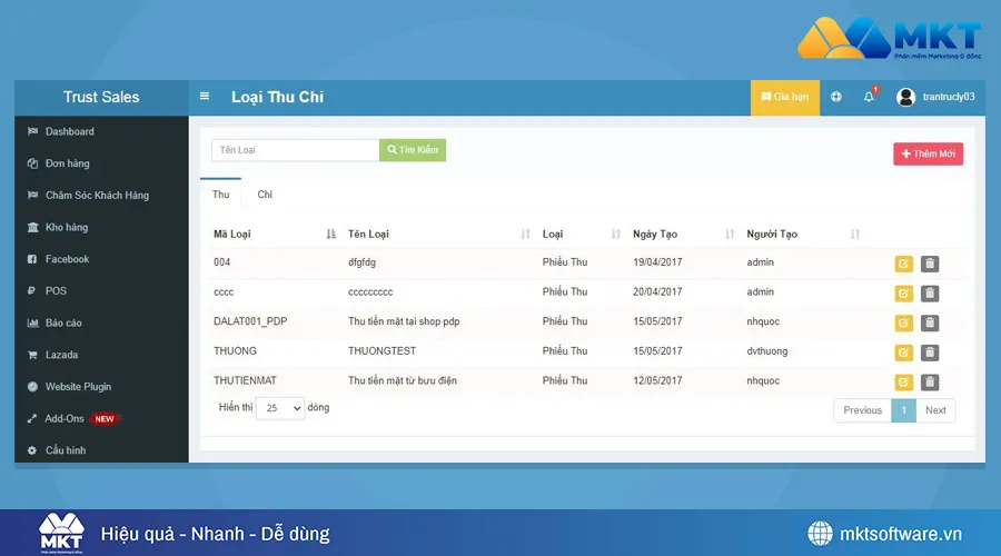 Phần mềm bán hàng trên Facebook - TrustSales
