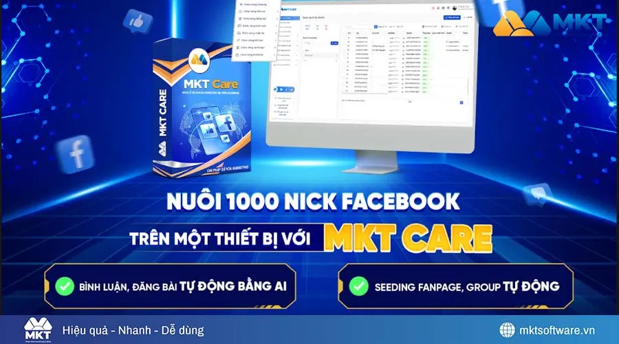 Phần mềm quản lý nhiều tài khoản facebook MKT AI CARE