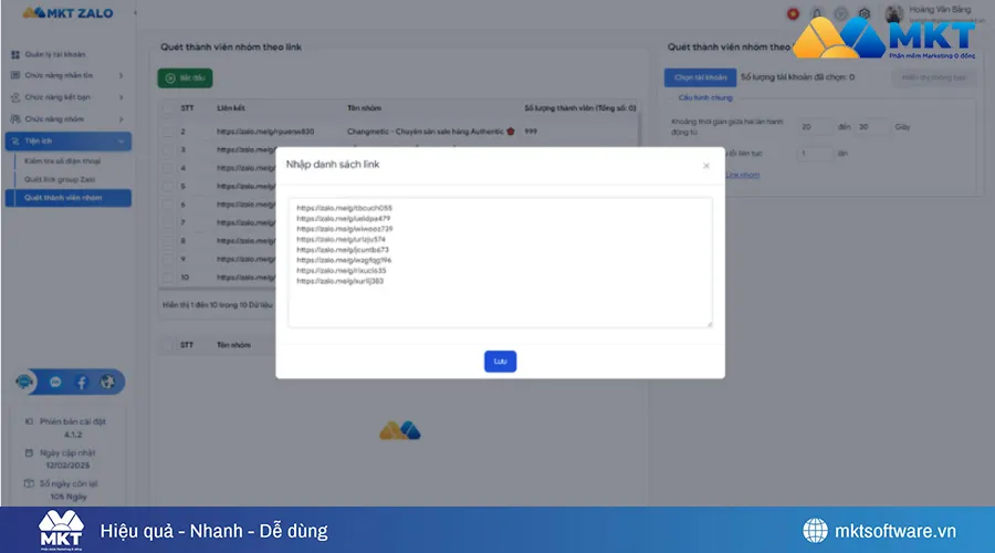 Hướng dẫn quét thành viên zalo với MKT AI Zalo 2 Hướng dẫn quét thành viên zalo với MKT AI Zalo 2