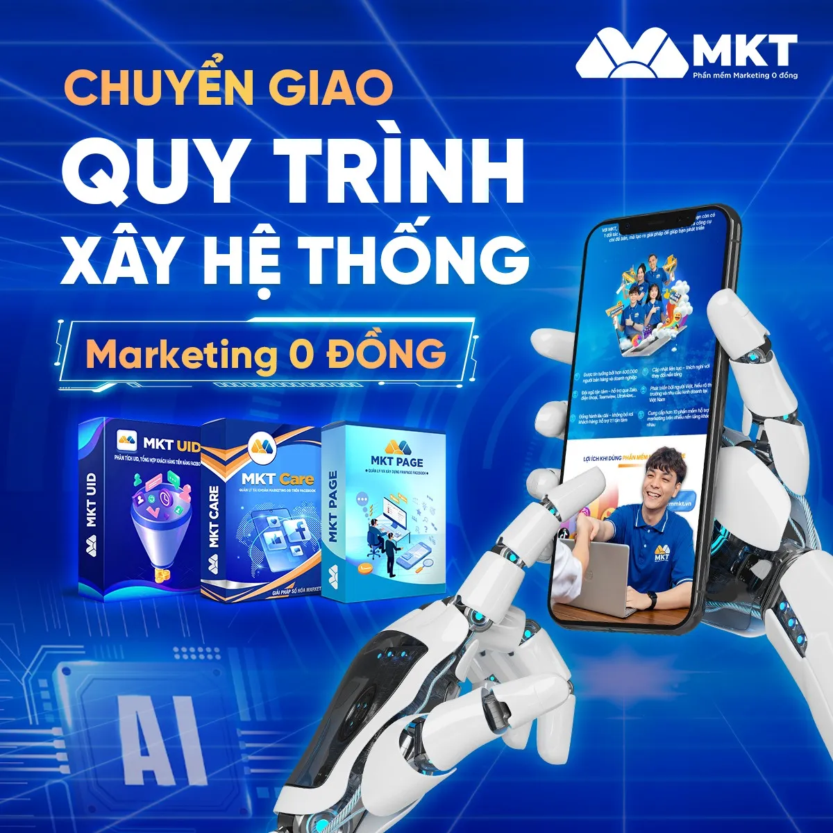 Chuyển giao 1 lần - Vận hành trọn đời với quy trình xây dựng hệ thống marketing 0 đồng