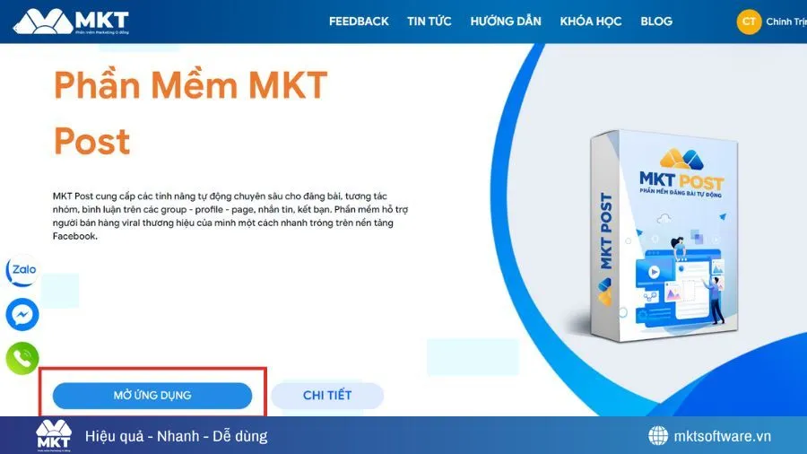 Truy cập trang tải phần mềm và cài đặt MKT AI Post trên máy tính của bạn Tổng hợp 11 phần mềm auto comment Facebook đáng thử nhất