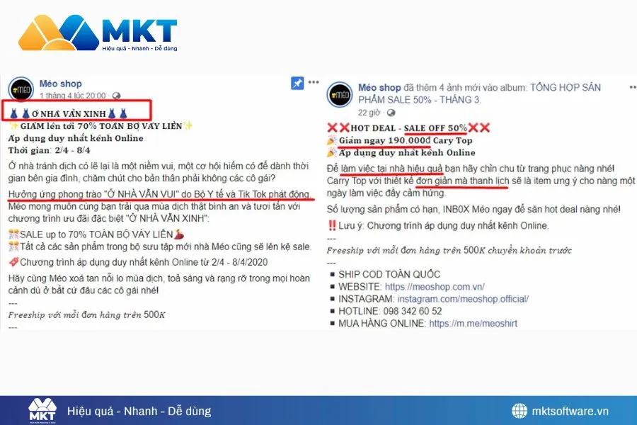 Ví dụ về những bài đăng bán quần áo hay và tăng tỷ lệ chốt đơn