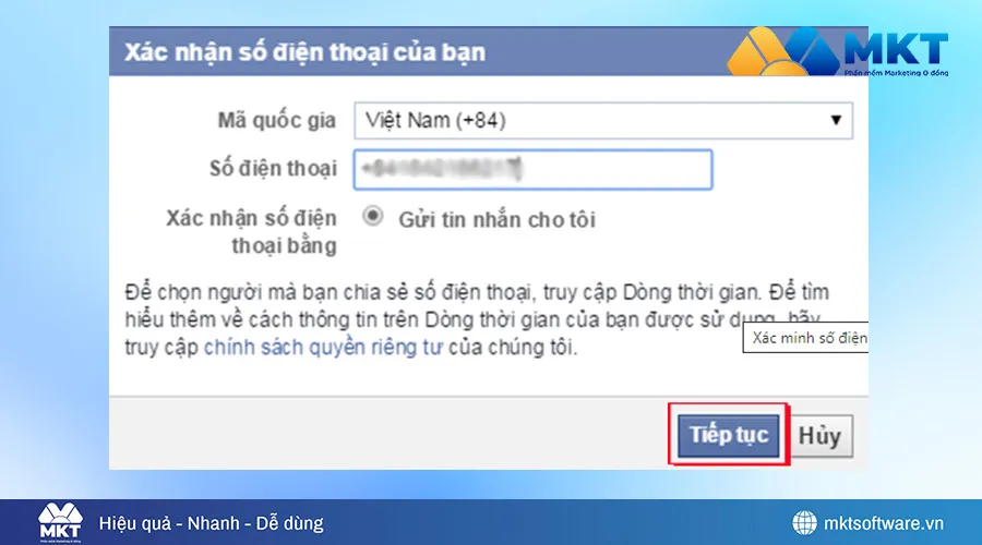 Sử dụng số điện thoại để mở khóa tài khoản Facebook B2