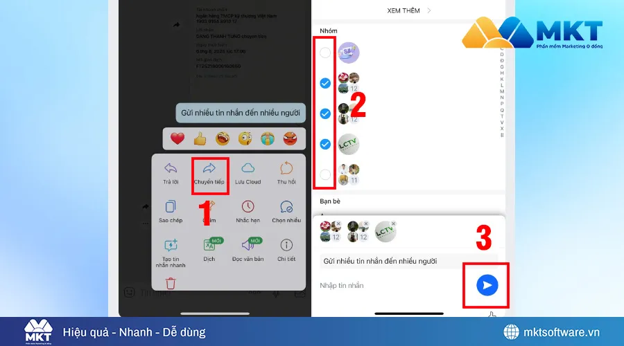 Gửi 1 tin nhắn Zalo tới nhiều người trên điện thoại Gửi 1 tin nhắn Zalo tới nhiều người trên điện thoại