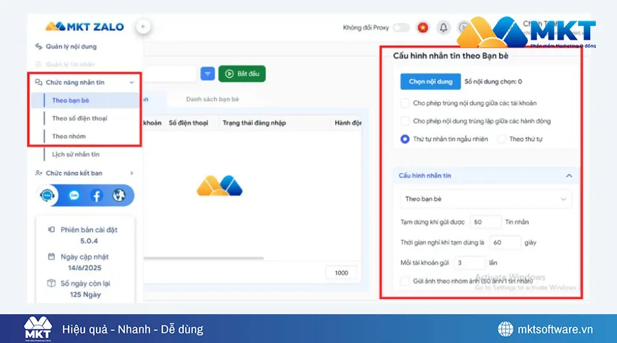 Thiết lập tính năng gửi tin nhắn Zalo hàng loạt Thiết lập tính năng gửi tin nhắn Zalo hàng loạt