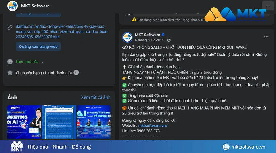 Mẫu Content Chương trình khuyến mại của MKT Software