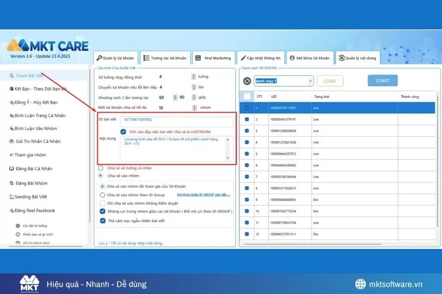 Tool chia sẻ bài viết Facebook giúp bạn tiết kiệm 80% thời gian
