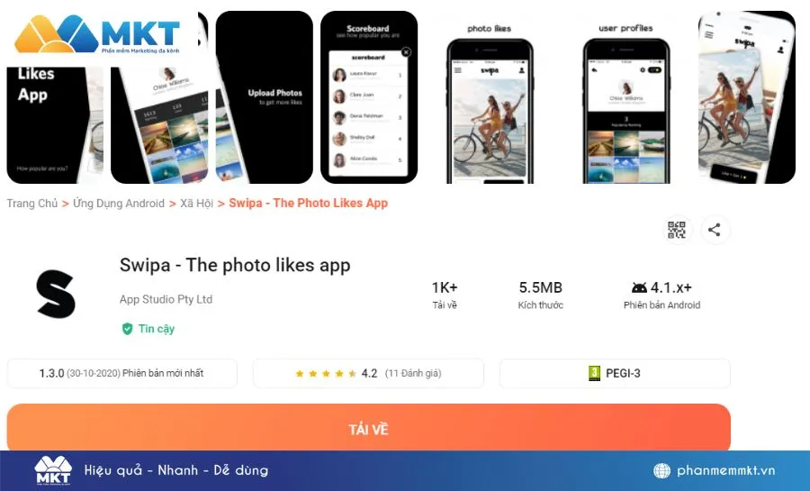 Swipa - Ứng dụng tăng Like Facebook được ưa chuộng