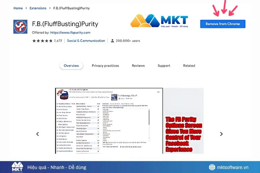 Chọn thêm F.B Purity vào Chrome