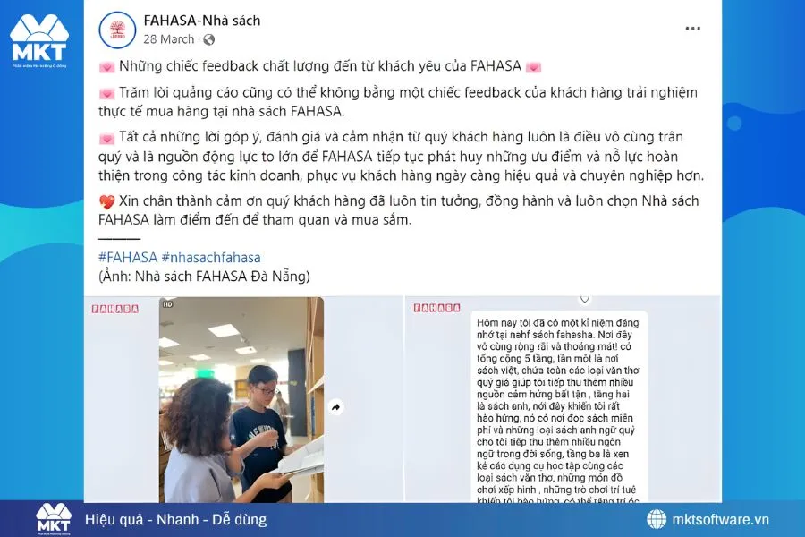 Minh họa về feedback thật từ khách hàng