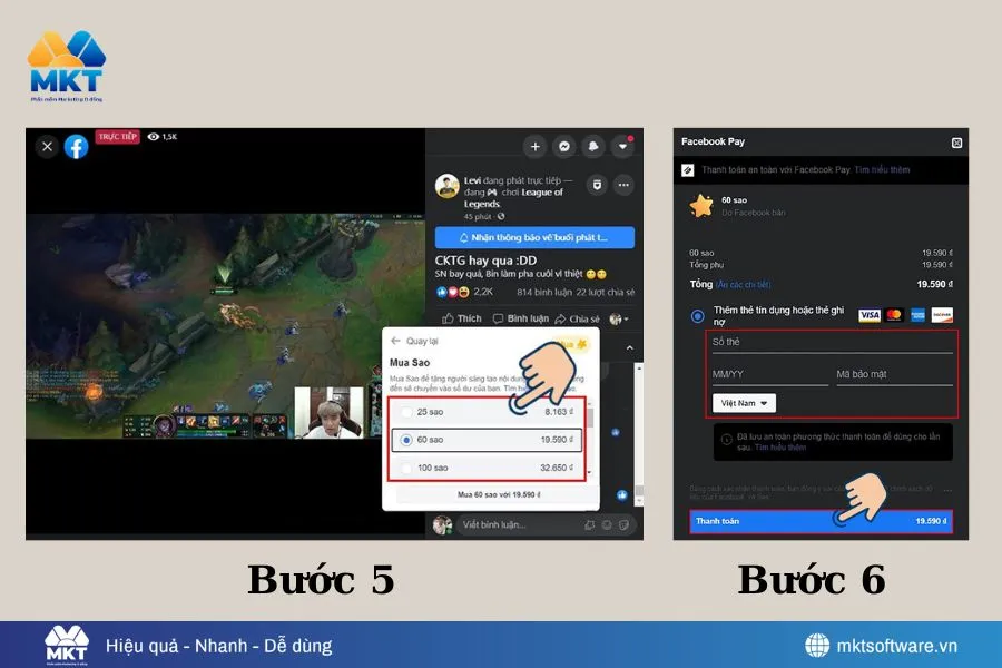 Cách mua sao trên Facebook an toàn - ủng hộ streamer dễ dàng