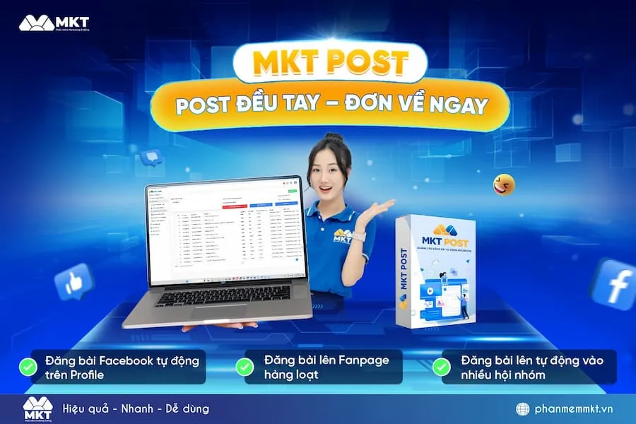 MKT AI Post với tính năng nổi bật là đăng bài, phủ sóng thương hiệu