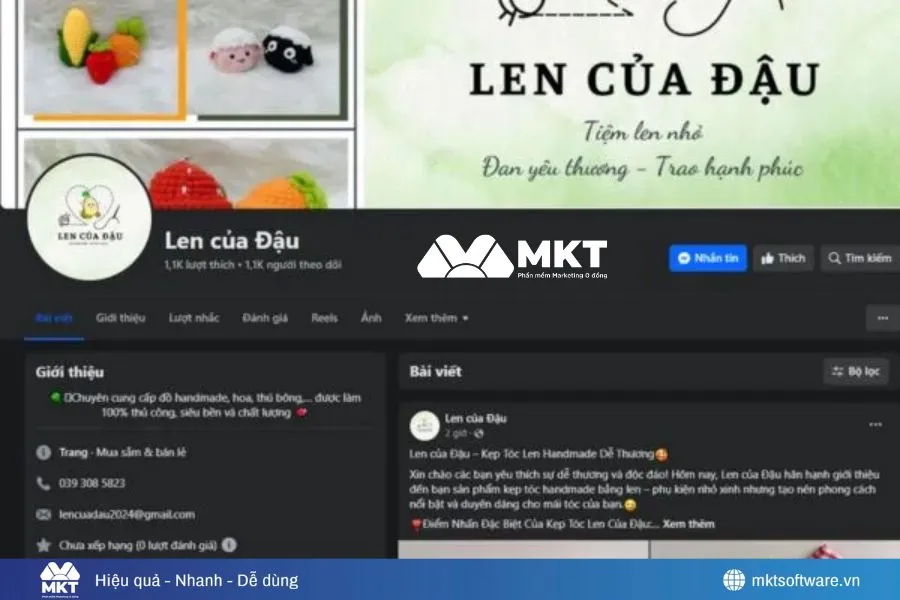 Minh họa về tiểu sử Facebook bán hàng