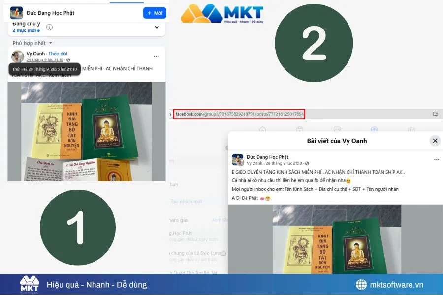 2 bước lấy link bài viết trên group Facebook