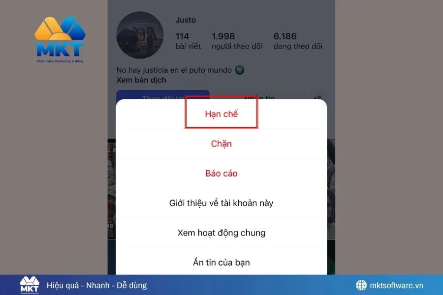 Ẩn tin nhắn Instagram bằng tính năng Hạn chế