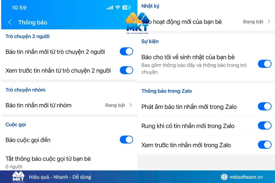 Bật và điều chỉnh âm thanh trong ứng dụng Zalo