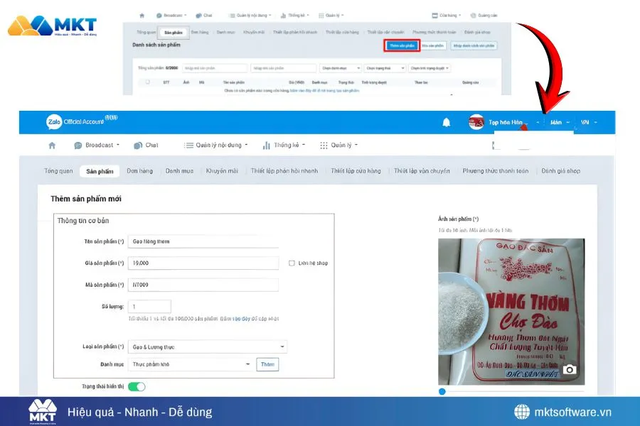 Hình ảnh minh họa về cách đăng sản phẩm trên Zalo Shop hiệu quả