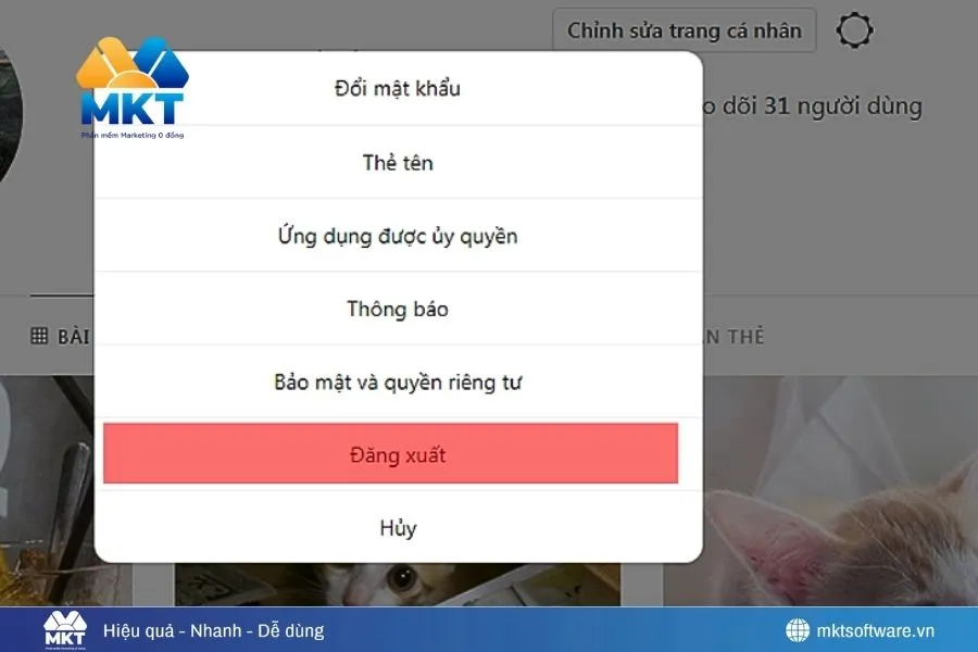 Cách đăng xuất Instagram trên máy tính