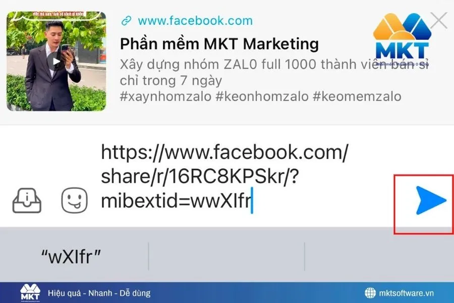 Chia sẻ từ Facebook qua Zalo đối với bài viết & video 