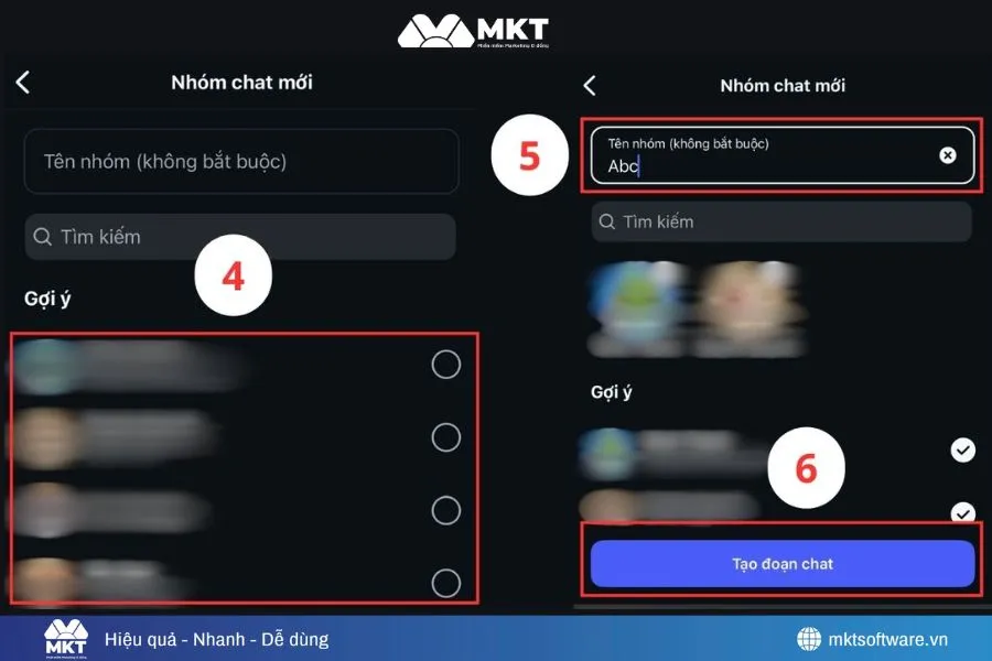 Thêm thành viên, đặt tên nhóm và hoàn tất Thêm thành viên, đặt tên nhóm và hoàn tất