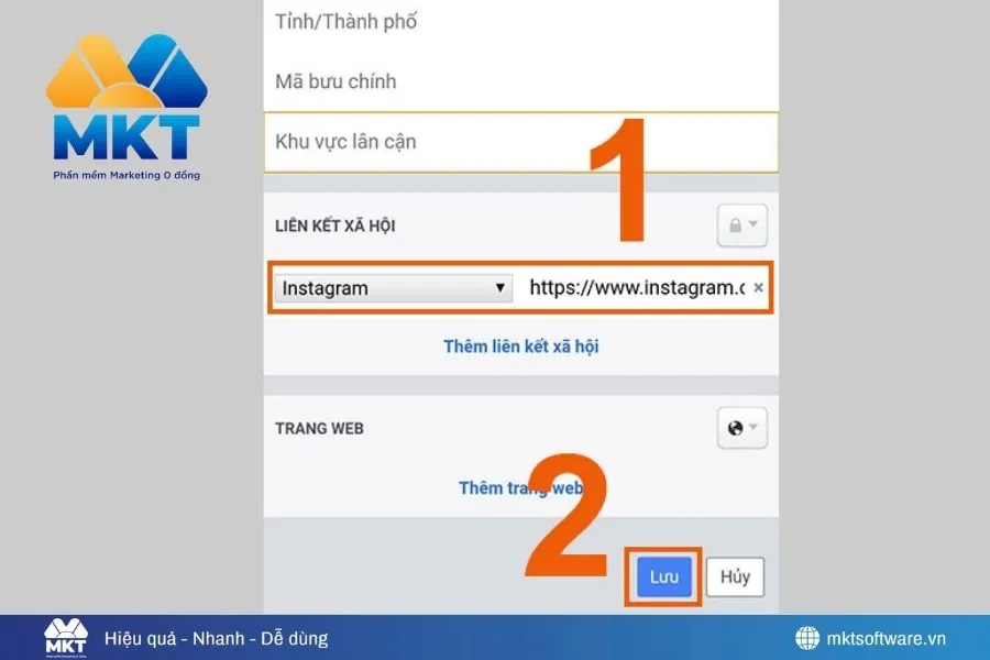 Cách thêm Instagram vào Facebook trên điện thoại