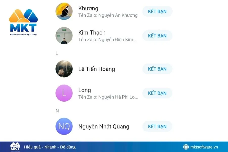 Gợi ý kết bạn từ Zalo