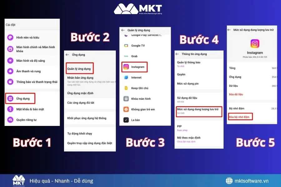 5 bước xóa bộ nhớ đệm ứng dụng Instagram trên điện thoại
