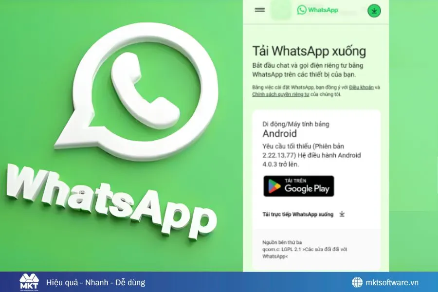 Cài đặt WhatsApp trên điện thoại bằng file APK
