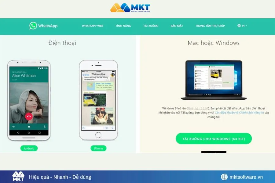 Truy cập trang website chính thức của WhatsApp Truy cập trang website chính thức của WhatsApp