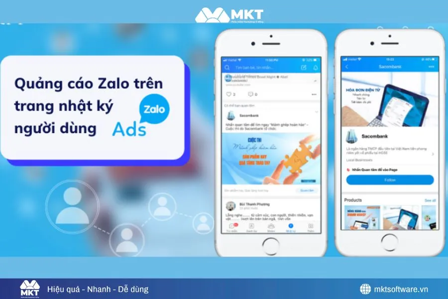 Quảng cáo hiển thị trên Nhật ký Zalo