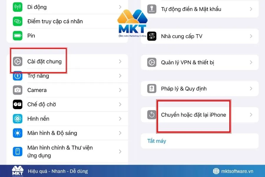 Khôi phục cài đặt gốc cho iPhone