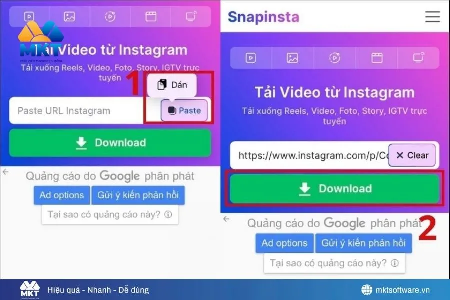 Lưu ảnh Instagram trên điện thoại bằng Snapinsta