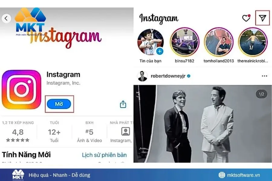 Cách nhắn tin Instagram trên điện thoại