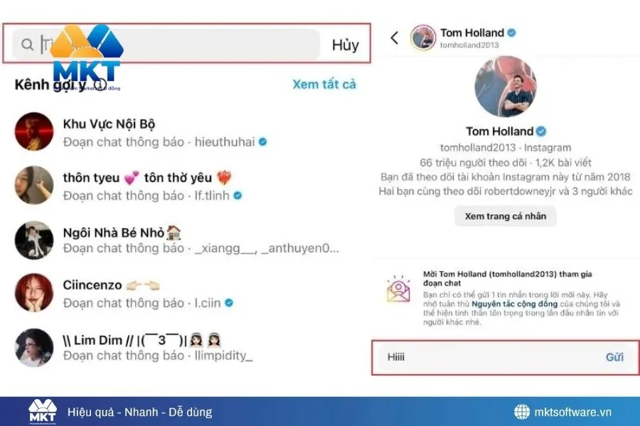 Cách nhắn tin Instagram trên điện thoại