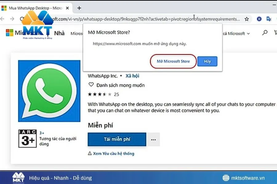 Cách cài WhatsApp trên máy tính từ Microsoft Store