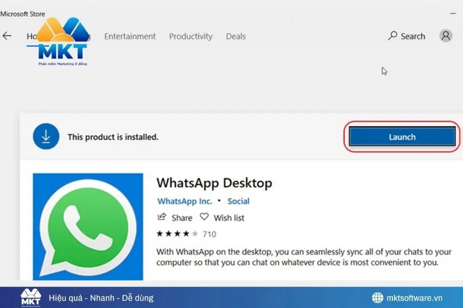 Cách cài WhatsApp trên máy tính từ Microsoft Store