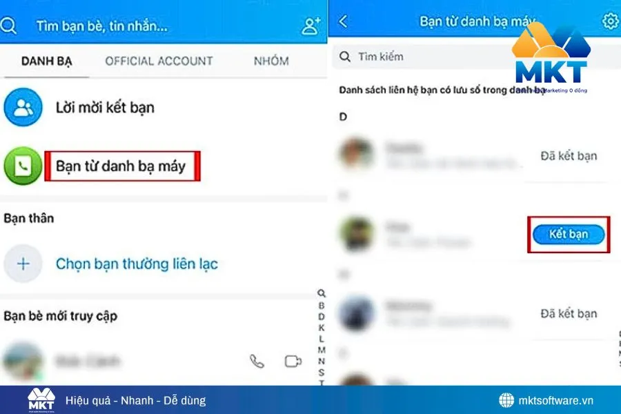 Tìm trực tiếp trên ứng dụng Zalo