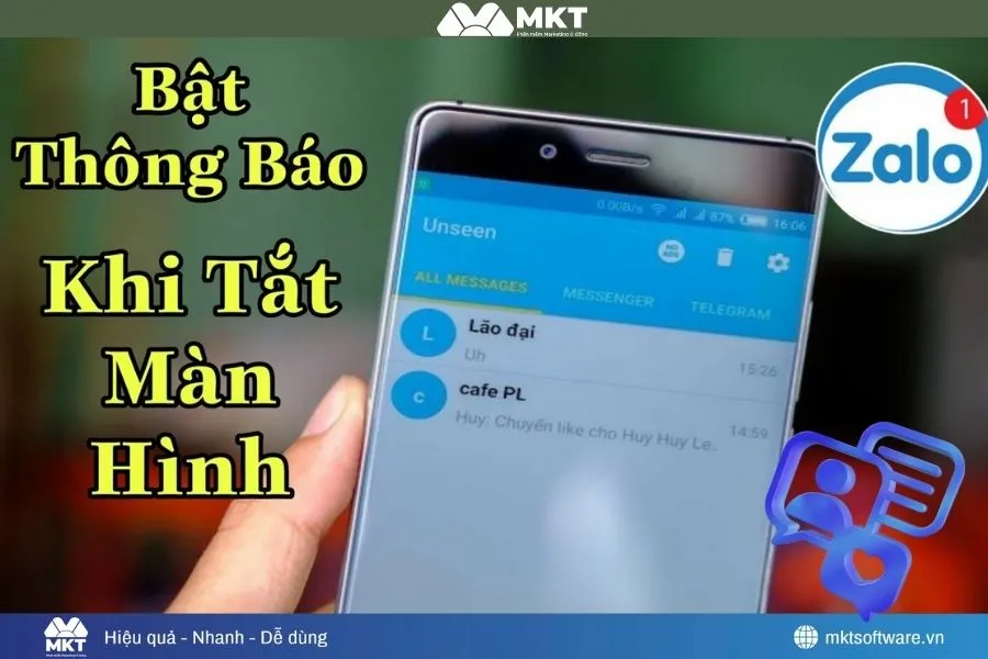 Bật thông báo Zalo khi tắt màn hình
