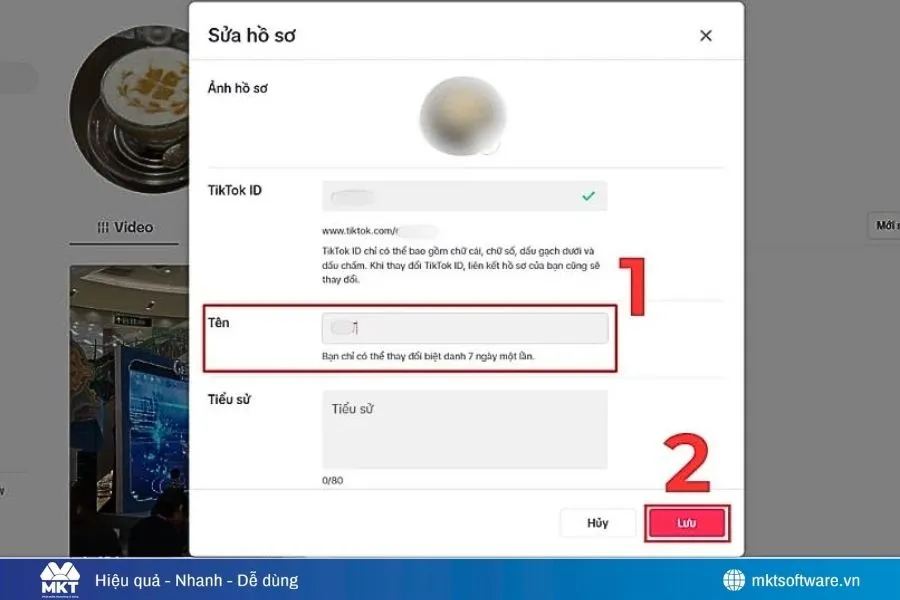 Cách đổi tên TikTok trên máy tính
