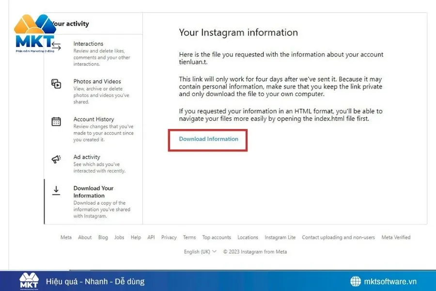 Cách khôi phục tin nhắn trên Instagram bằng tính năng tải dữ liệu