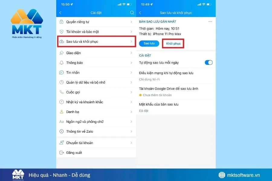 Cách khôi phục tin nhắn Zalo bằng bản sao lưu cũ