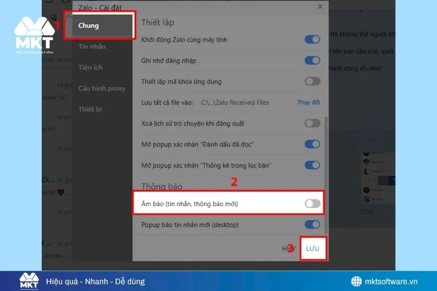 Cách tắt thông báo Zalo từ tất cả bạn bè, nhóm trên máy tính