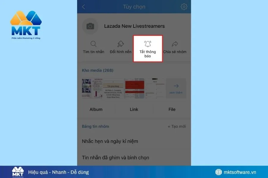 Cách tắt thông báo Zalo cho từng người, từng nhóm