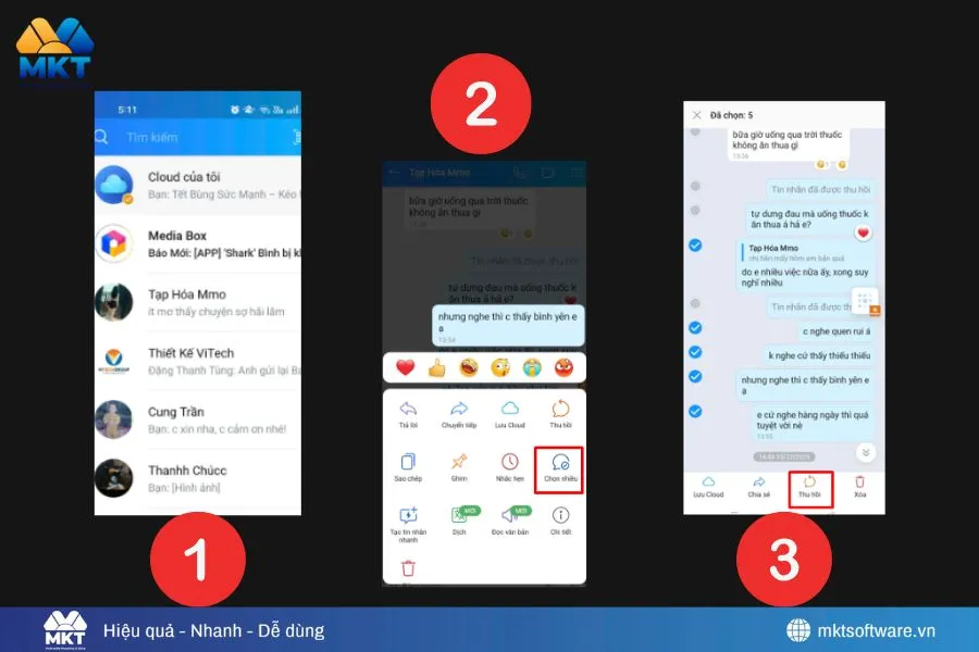 Cách thu hồi tin nhắn Zalo vĩnh viễn thông qua thu hồi trong 24 giờ