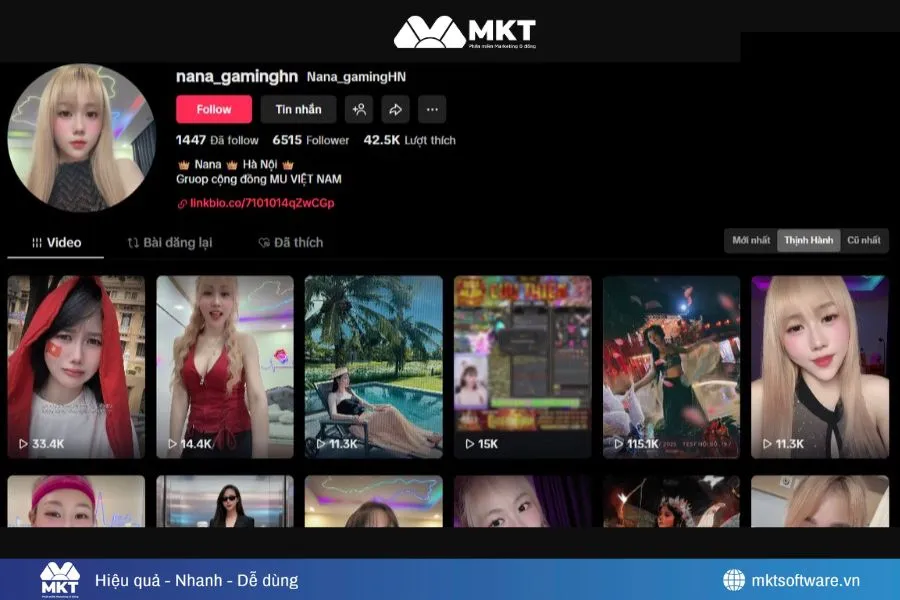 Hình ảnh minh họa về kết quả thực tế kênh của anh Đinh Văn Tân Hình ảnh minh họa về kết quả thực tế kênh của anh Đinh Văn Tân