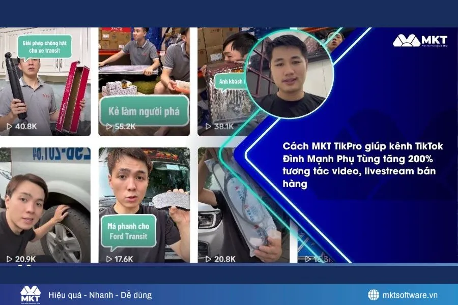 Hiệu quả của kênh TikTok Đình Mạnh Phụ Tùng sau khi dùng MKT TikPro Hiệu quả của kênh TikTok Đình Mạnh Phụ Tùng sau khi dùng MKT TikPro