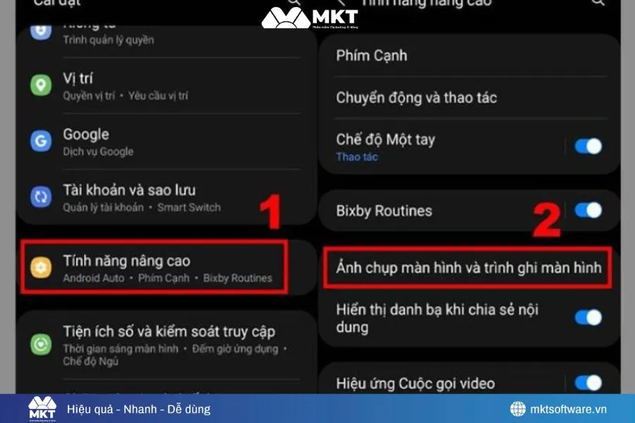 Thao tác cài Trình màn hình Thao tác cài Trình màn hình