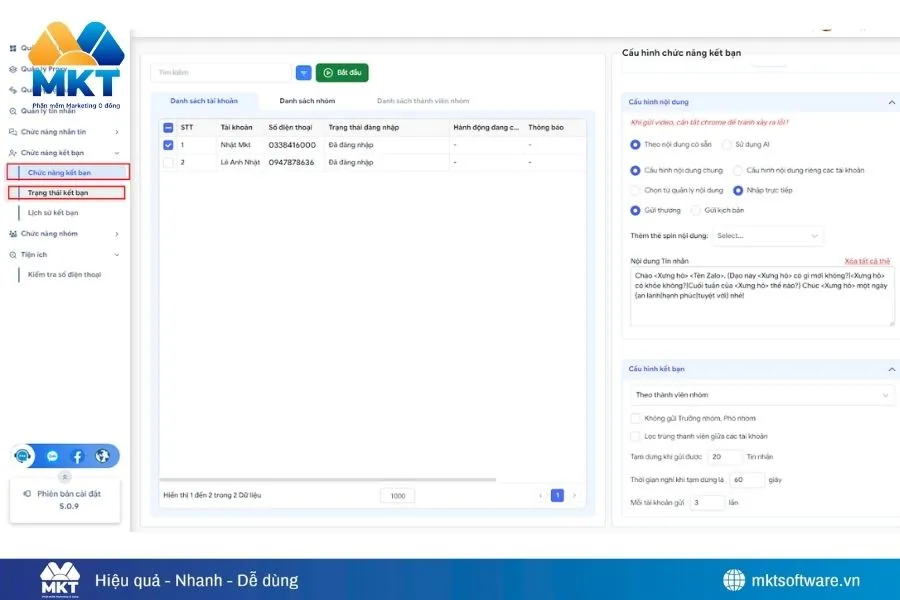 Gửi kết bạn tự động từ danh sách số điện thoại